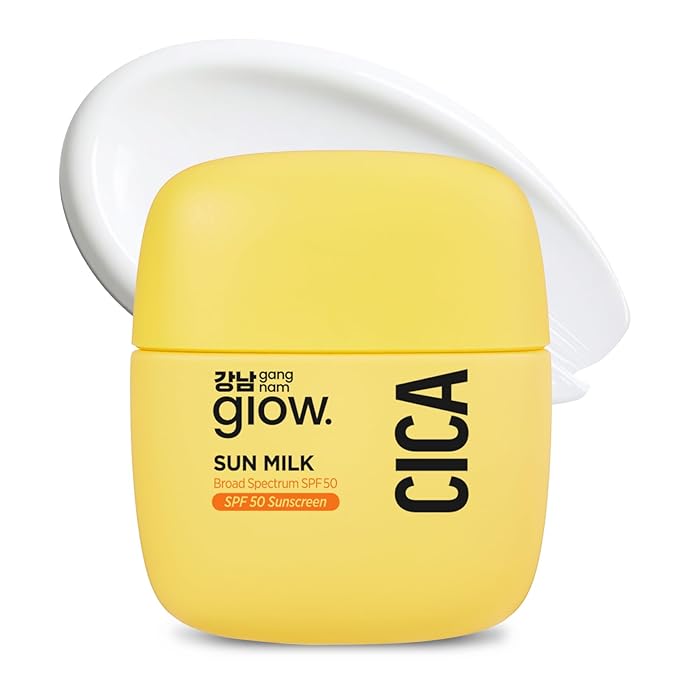 CICA SUN MILK Moisturizer with SPF 50 Invisible Broad Spectrum Sunscreen for Face No White Cast Sun Protection with Cica and Niacinamide Glow Natural Korean Sunscreen 1.69 fl.oz