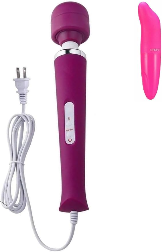 Power Massager Handheld Tool Electric Foot Neck Back Hand Leg Arm Muscle Aches for Women Men Massagers Therapy Pain Relief Deep Tissue Toy Massage (Purple Big and Pink Small)