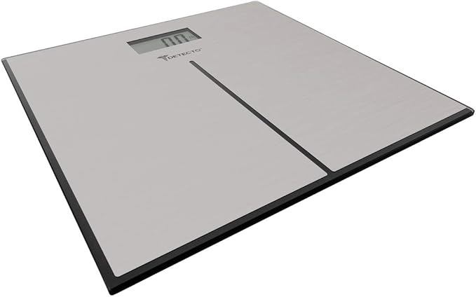 Detecto D133 Deluxe Modern Stainless Steel Body Weight Bathroom Scale Digital LCD Display 400lb Capacity