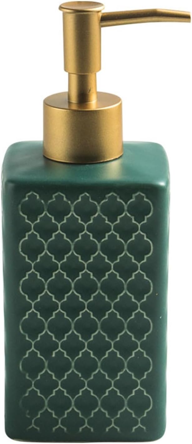 Simple Ceramic Hand sanitizer Bottled Shampoo Shower Gel Disinfectant Press Bottle Bathroom Supplies Bottle(Green)