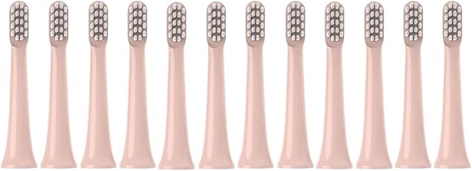 12PCS Brush Heads ReplaceableCompatible for XIAOMI T100 Toothbrush(12Pink)