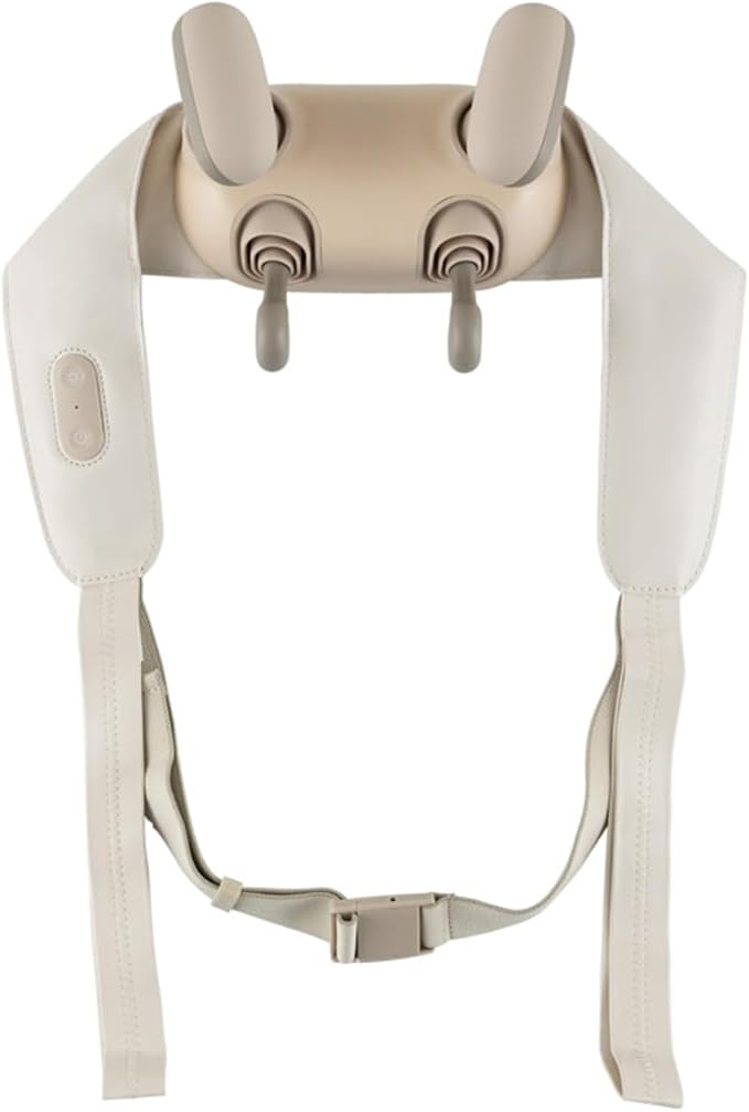 Neck and Shoulder Massager with 4D Kneading Adjustable Heat Hands-Free Straps Cordless Design for Home Office Travel Use