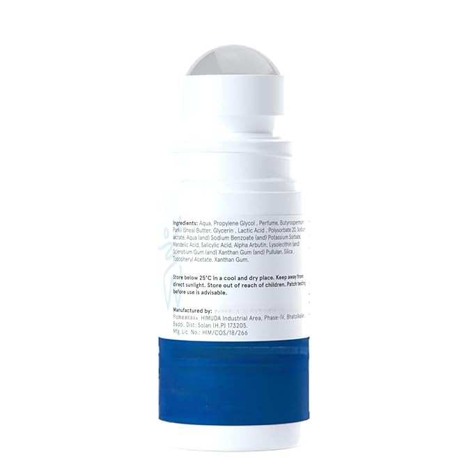 Underarm Roll On 4% Aha Bha | Controls Odour &amp Reduces Pigmentation | 0% Alcohol | Oudh Fragrance | 50ml