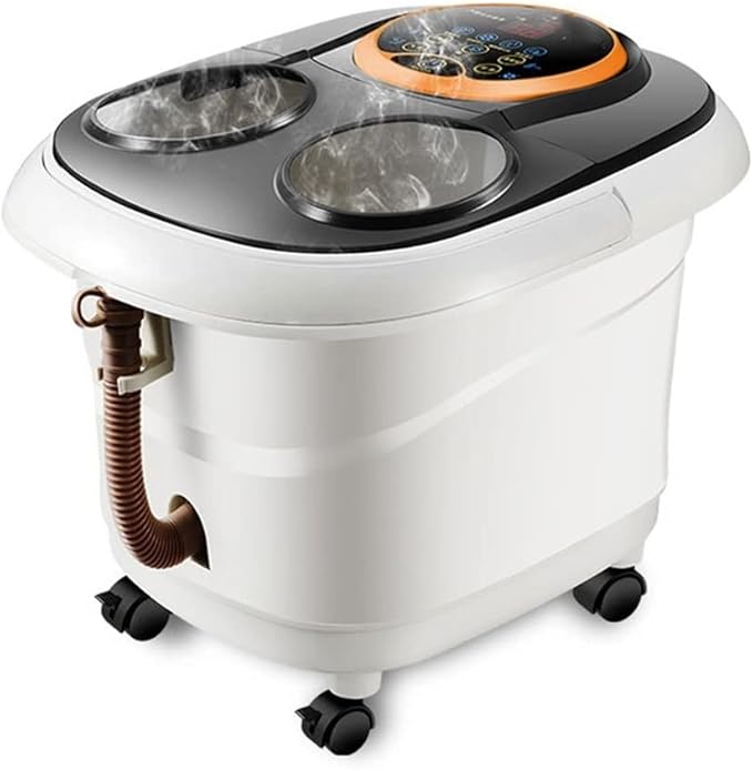 Foot Spa Foot Bath Spa Massager with Heat and Bubbles 6 Massage Rollers Adjustable Temp Soothe &amp Relax Tired Feet (White)