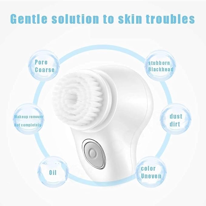 Facial Cleansing Brush Sonic Waterproof Electric Vibrating Face Brush Multi-Function Dual Frequency Variable Speed Cleansing Instrument
