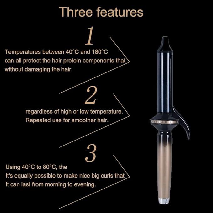 DONGXIAO 26mm curling iron 32mm curling iron large curling iron curling iron ceramic curling iron for big waves hair clips for medium hair curling iron for long hair (Size:32mm)