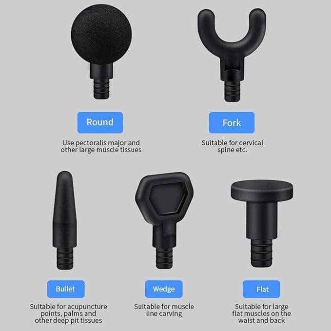 Massage Gun Muscle Massager Professional Deep Tissue Massage Gun with 5 Massage Heads 6 Speed High-Intensity Vibration Rechargeable Massage Gun for Gym Office Home Post-Workout Pain ReliefB