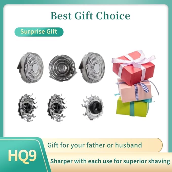 Hq9 8240XL Electric Razors Blades Replacement Fit for Norelco Durable Shaver Blades for norelco 8140XL 8150XL 8160XL 8170Xl 8171XL 8175XL 8250XL 8251XL Cutter Blades for Smooth Shaving-9Pcs