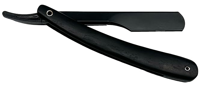 Gentlemen Republic Barber Exposed Straight Razor – Black Wood Edition | Professional Stainless Steel Blade Holder for Men’s Shaving &amp Beard Shaping – Straight Edge Barber Razor (Blades Not Include