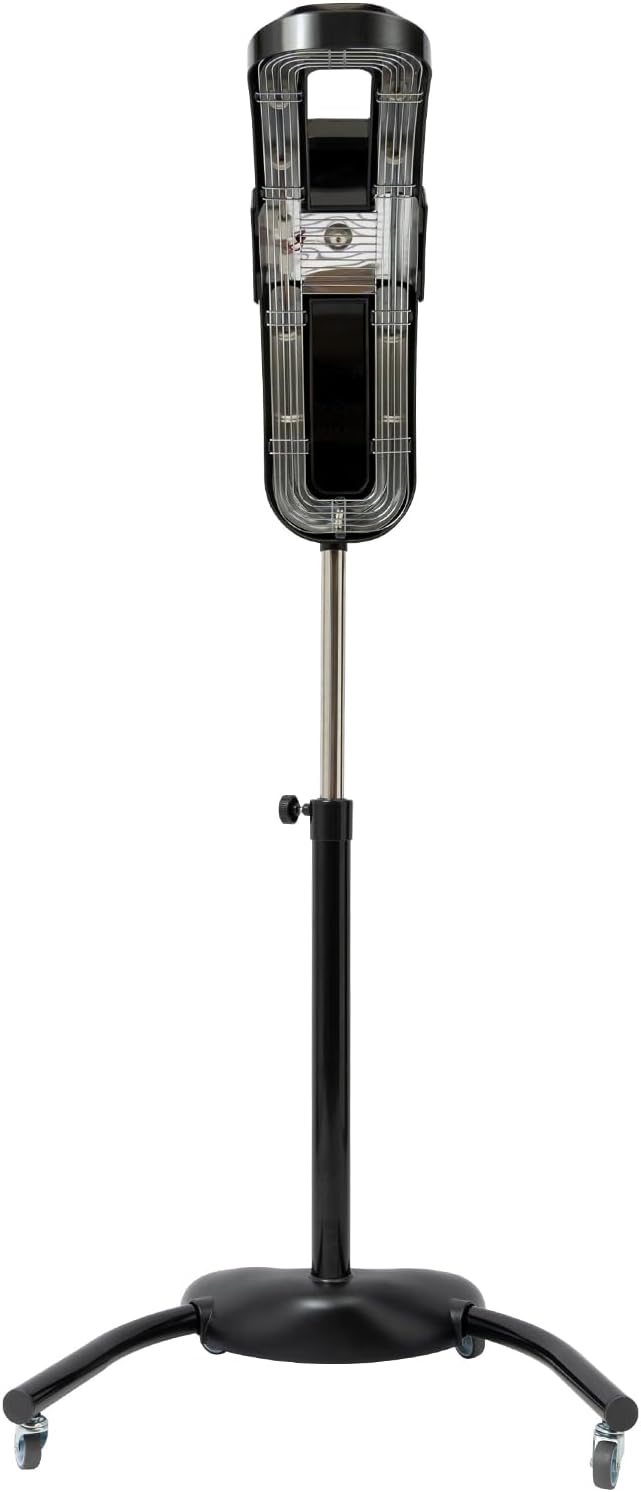Salon Standing Hair Dryer 360° Rotating Vertical Hairdressing Heater Adjustable Time Hair Processor Perm Styling Machine for Hair Care Coloring Cold perming Hot Oil Treatment (Black)