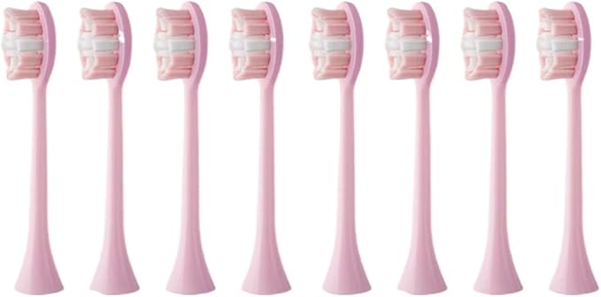 Replacement Toothbrush Head Compatible for BOMIDI TX5 Electric Soft Bristles Nozzles(8PCS Pink)