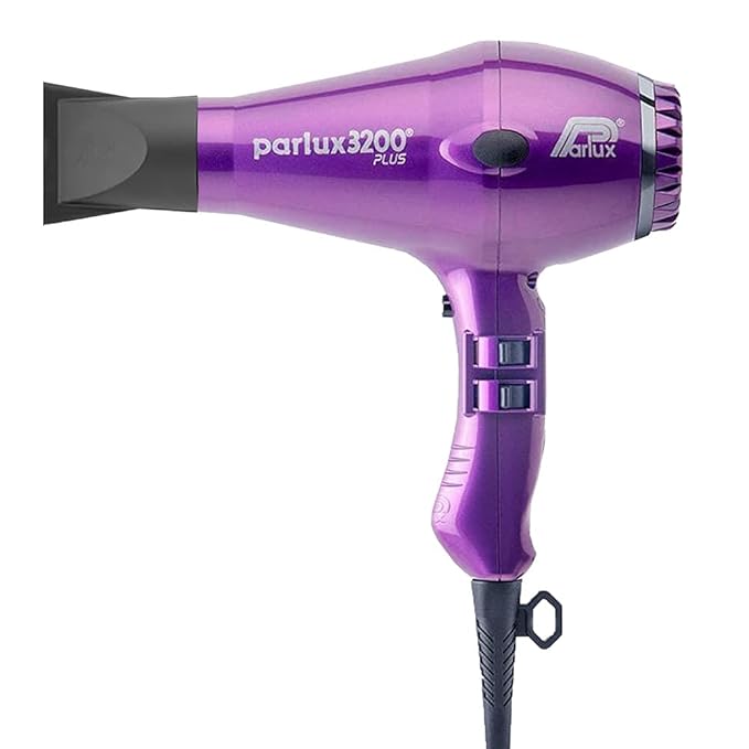 Parlux 3200 Plus Violet Hair Dryer and Miracle Detangling Brush Medium Size Nylon &amp Boar Bristles for All Hair Types – Blush Pink