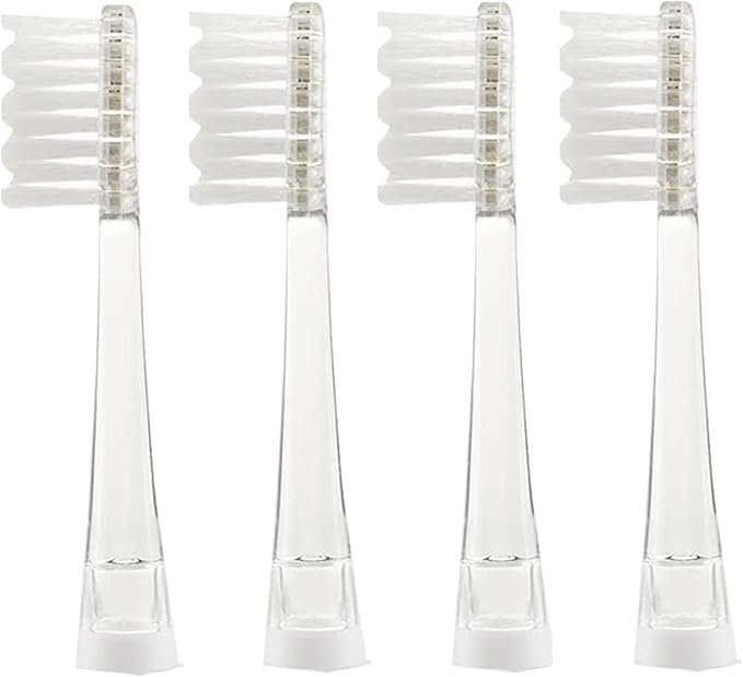 4 Pcs/Pack Replacement Brush Heads for Seago SG-906/915SG-612/623/628/621/677EK6/EK7/EK2 Electric Toothbrush Head(4 Pcs Transparent)