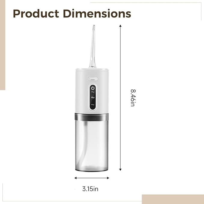 Water Flosser with 5 Nozzles 3 Modes Portable Home &amp Travel White