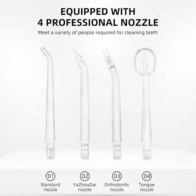 Portable Water Flossers for TeethTelescopic Travel Water Flosser Rechargeable 4 Nozzle OptionsIPX7 Waterproof (Orange)