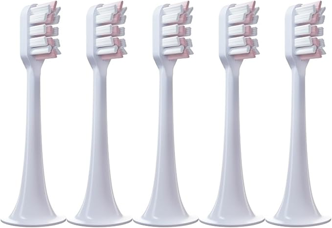 5 PCS Replacement Toothbrush Heads for Xiaomi T300 T500 Sonic Electric Teeth Brush Soft Teethbrush Nozzles(5 Pink)