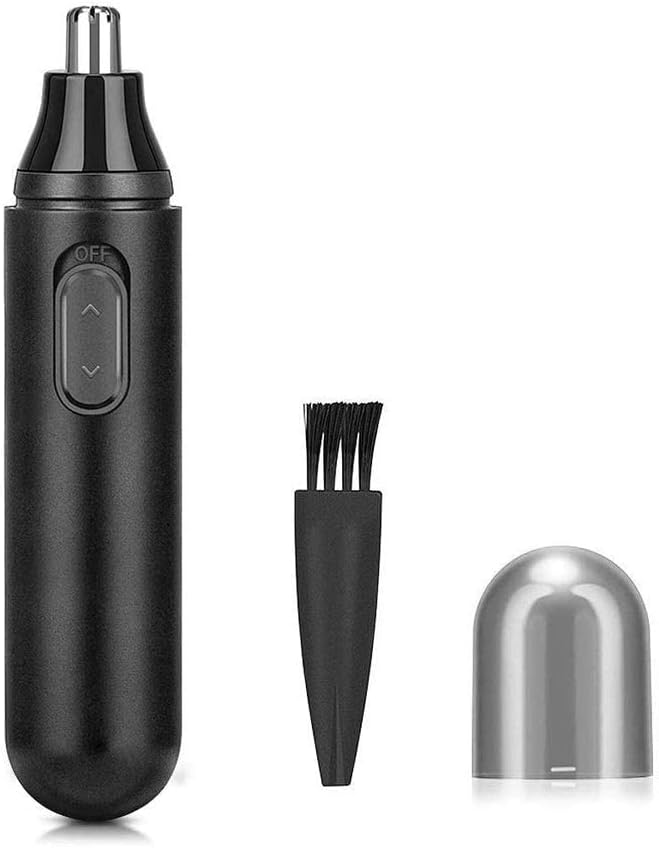 Nose and Ear Hair Trimmer Painless Electric Nose Hair Removal for Men and Women Battery-Operated Dual Edged Blades with Cleaning Brush
