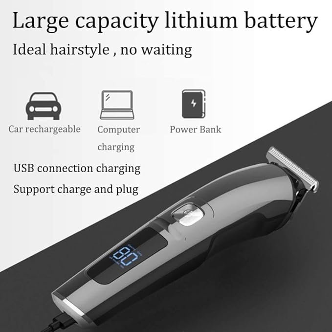 Hair Clippers for Men 4-in-1 Beard Trimmer Ear and Nose Trimmer Body Groomer Detail Trimmer Cordless &amp Rechargeable Led Display USB Rechargeable Wet &amp Dry Attachments