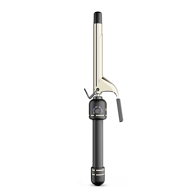 HOT Tools 24K Gold Professional 3/4 Extended Barrel Curling Iron with Clamp for Defined Curls - 24K Gold Technology for Long-Lasting Results &amp Longer Barrel for Easy Styling