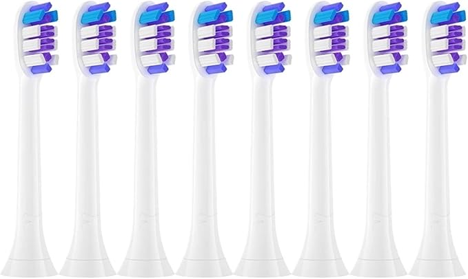 4/8pcs Replacement Toothbrush Heads Compatible with Philips Sonicare Soft Electric Brush Head 4100 6500 6100(8PCS Purple)