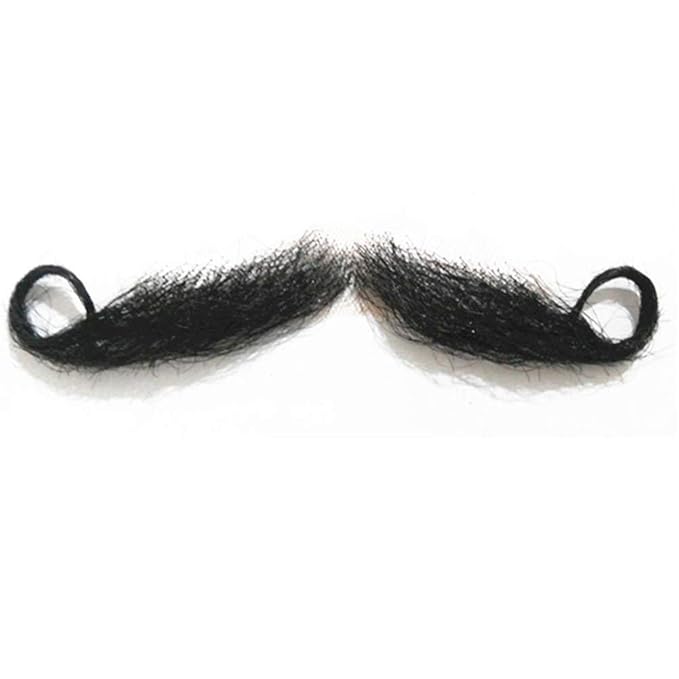 Remeehi Man's Fake Beard Simulation Human Hair Full Hand Tied Mustache for Costume Party Pretend 1#