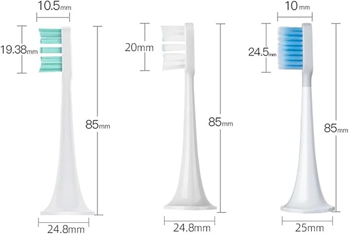 Compatible for Xiaomi Mijia T300/T500/T700 Sonic Electric Toothbrush Heads Replaceable Refill Nozzles 4 Colors with Anti-Dust Caps 4/20Pcs(20Wite)