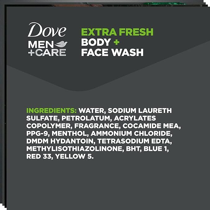 Dove Men+Care Body and Face Wash Extra Fresh 32 Fluid Ounce (Pack of 2)