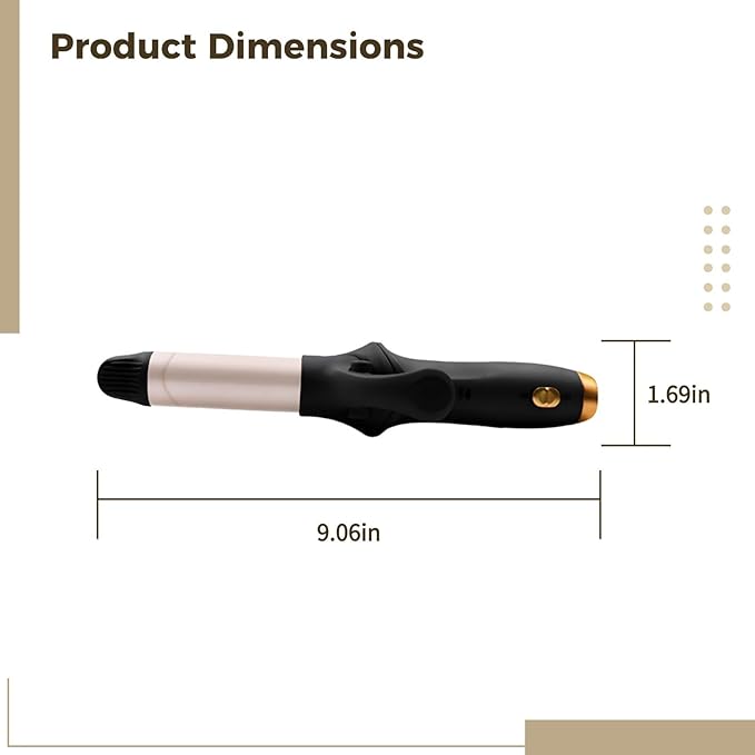 Portable Ceramic Hair Curler and Straightener Mini Styling Wand with Heating Heat Adjustable from 320°F to 356°F