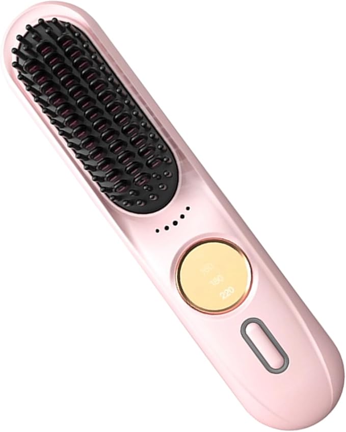 Cordless Hair Straightener 9-Level Portable Brush 35w Straightening Brush with Fast Heating Lightweight Hair Straightener with Quick Heat Design Home Salon Tool for Travel and Commuting