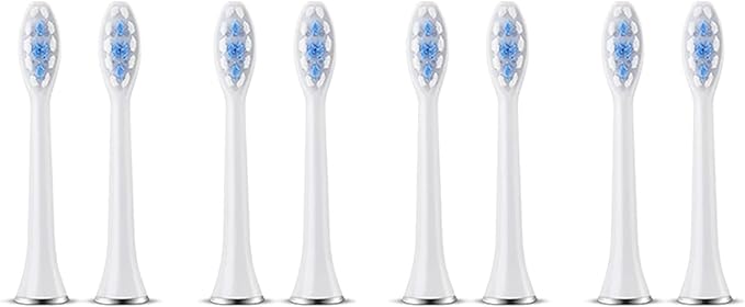 Compatible for SUBORT S7 Replacement Brush Heads - Super Sonic Toothbrush Accessories(8 White Brush Head)