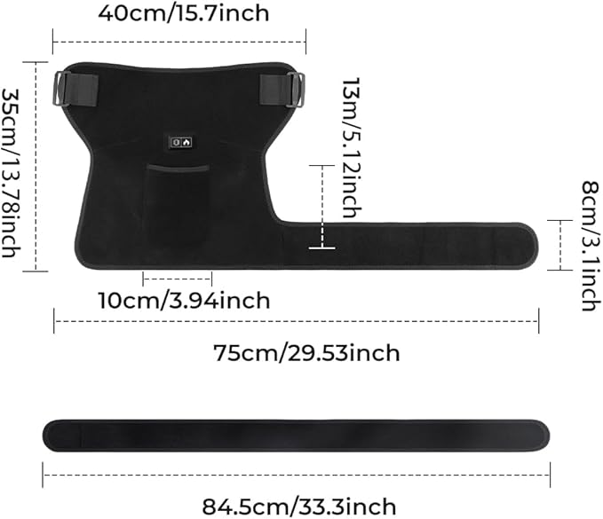 Aimery Hip Brace Red Light Therapy for Hip Pain in Menopausal WomenAdjustable Hip Support Wrap for Women3 Heat Levels Move Confidently &amp Sleep Through The Night (Black - Vibration)