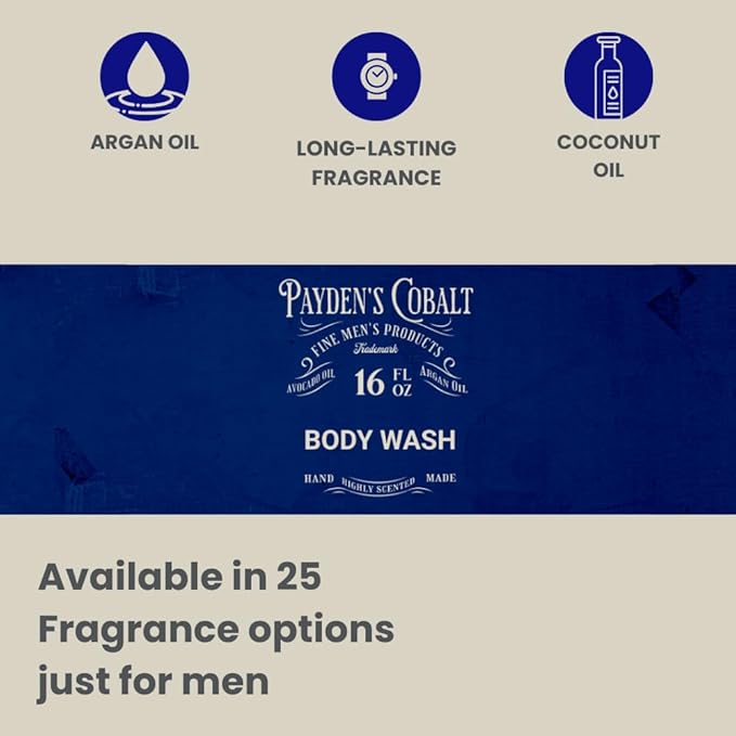 Payden's Cobalt Wood &amp Whiskey For Men Scented Body Wash 16 Oz