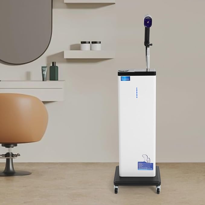 Electric Nano Hair Steamer 3 in 1 Deep Conditioning Hair Care Machine with Nano Spray Micro Mist Nano Hair Steamer Blue Light Standing Hair Color Processor for Beauty Salon 1300W (White)