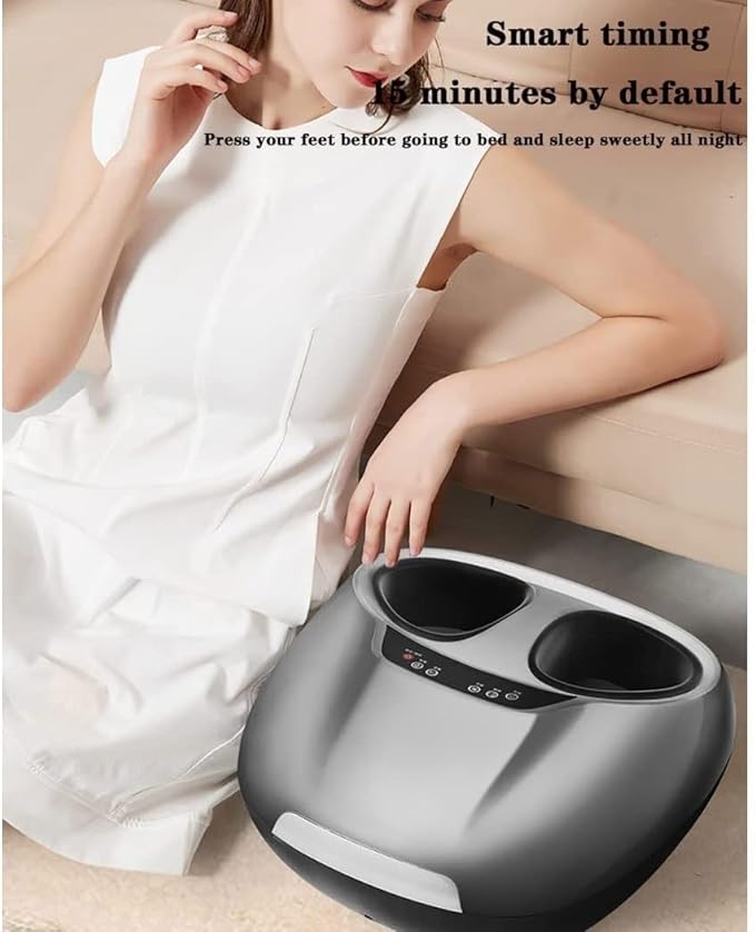 Foot Massager with Heat Foot Massage Machine Deep Kneading for Relieve Pains from Plantar Fasciitis and Tired Feet 3 Modes 9 Intensities (Color : Black)