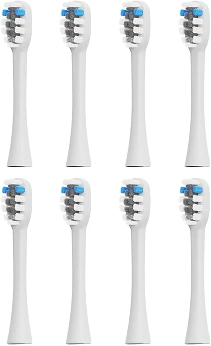 4pcs 8pcs Replacement Heads Compatible with DOCOLAB Sonic Electric Toothbrush MT001 Brush Dupont Nozzles(8pcs)