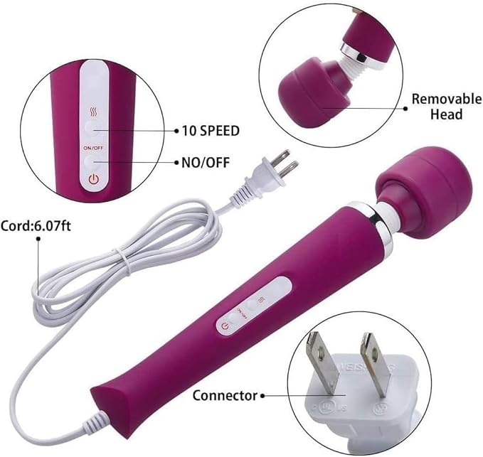 Big Deep Tissue Full Body Massager for Muscle Relief Back Neck Hand Foot Leg Arm Massage Powerful Handheld Tool for Women Muti Speeds (Purple Big and Blue Small Massager)