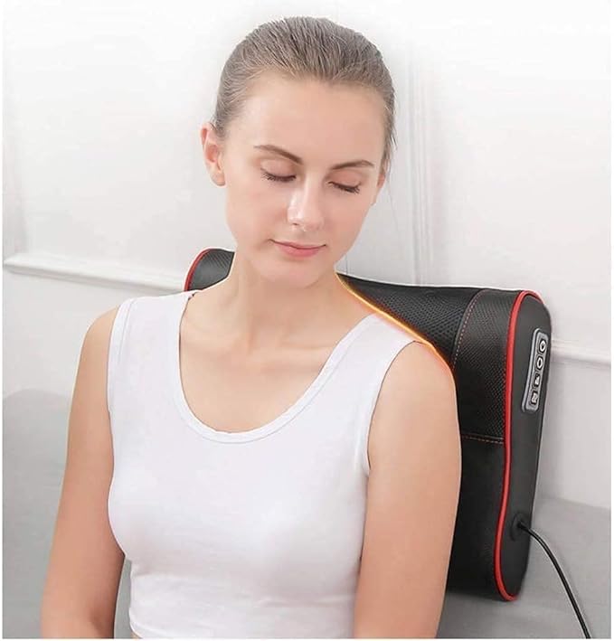 Shiatsu Massage Pillow - Back and Neck Massager Deep Kneading Neck Shoulder Lumbar Calf Leg Foot Back Massager Body Muscle Pain Relief Use at Home Car Office