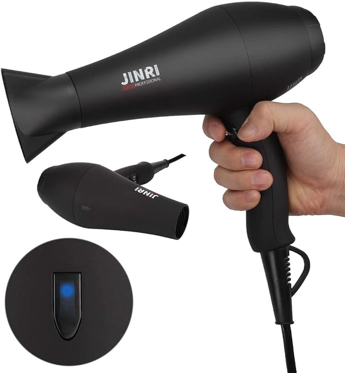 Hair Dryer 1875W Negative Ionic Fast Dry Low Noise Blow Dryer Professional Salon Hair Dryers with Diffuser Concentrator Styling Pik 2 Speed and 3 Heat Settings (Bk)