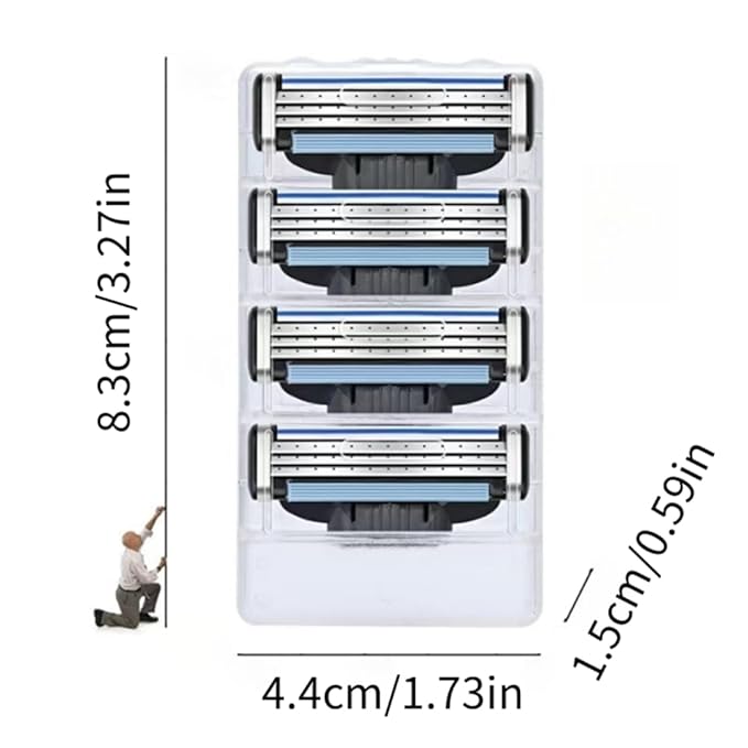 Safety Razor Stainless Steel 3-Layer Razor Blade - 24 Count Sharp and Wear-Resistant Stainless Razor Blades for Men