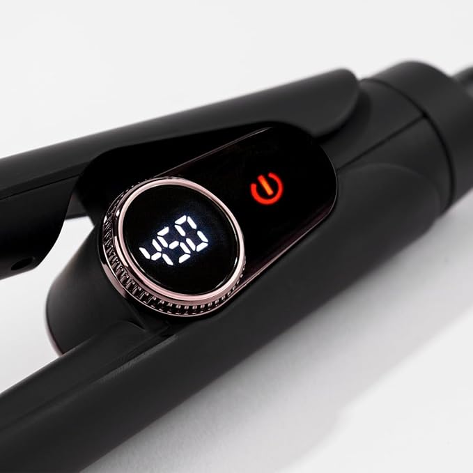 L'ANGE HAIR Le Titane Titanium Flat Iron | Hair Straightener with Curved Edges for Versatile Styling | Dual Voltage Flat Iron with Infrared Heat &amp Adjustable Temperature | 1 Black