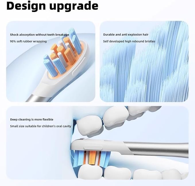 Compatible for Oclean Children's Electric Toothbrush Head Soft Bristles Interactive Design Gum Protection Baby Full Effect Cleaning Accessory(Oclean P3K7 2Pcs)