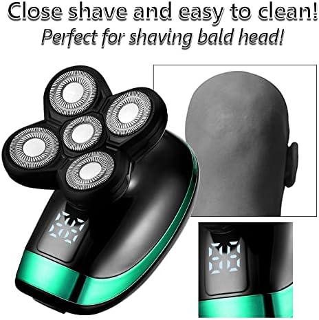 Head Shavers for Bald Men 5 in 1 Rechargeable Electric Shaver Five Floating Heads Razors Hair Clipper Nose Ear Hair Trimmer Men Facial Cleaning Brush Box (Color : Standard with Box)
