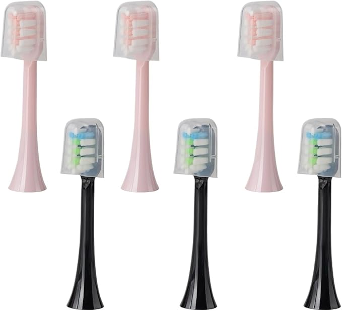 Replacement Brush Heads Compatible for X3U/X3Pro/X5/V1/D2/D3 6/12pcs Bristle Electric Toothbrush Sealed Packed(SHUSHI-PK3BK3)