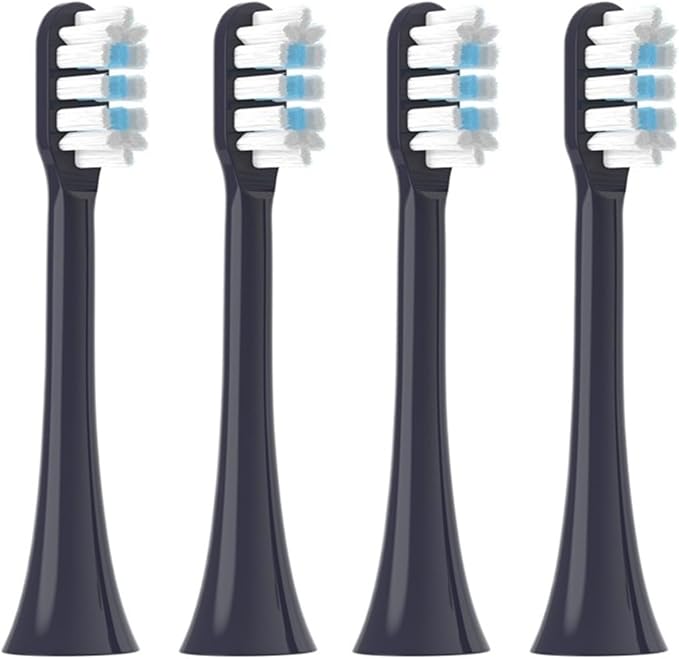 Replacement Toothbrush Heads for Mijia T301/T302/T501C Xiaomi Sonic Electric Dupont Soft Bristle Nozzles with Caps(4 pcs Purple)