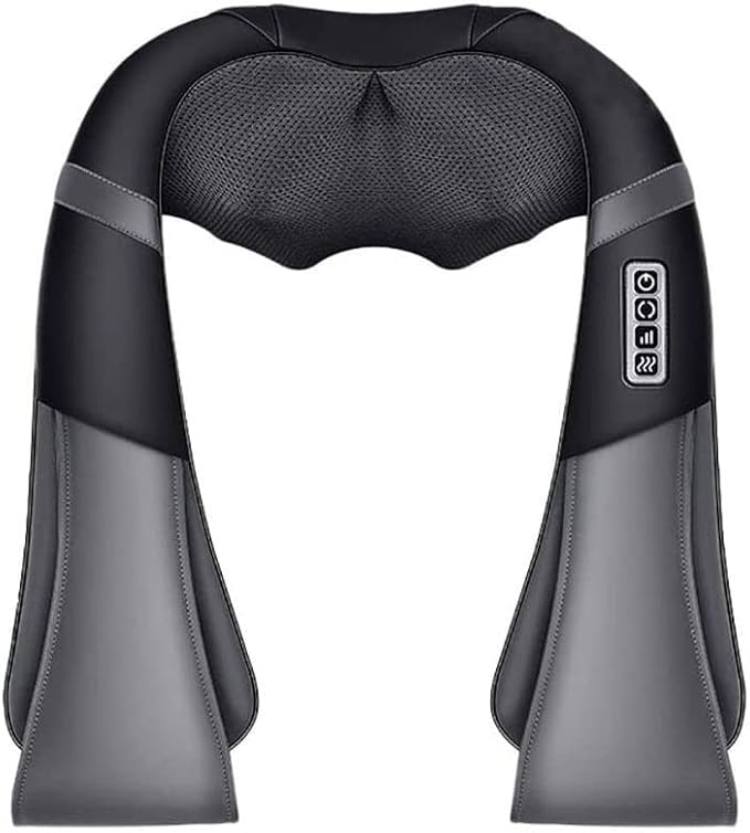 Shiatsu Neck Shoulder Massager Electric Back Massage with Heat Deep Kneading Tissue for Muscles Pain Relief Relax in Car Office and Home