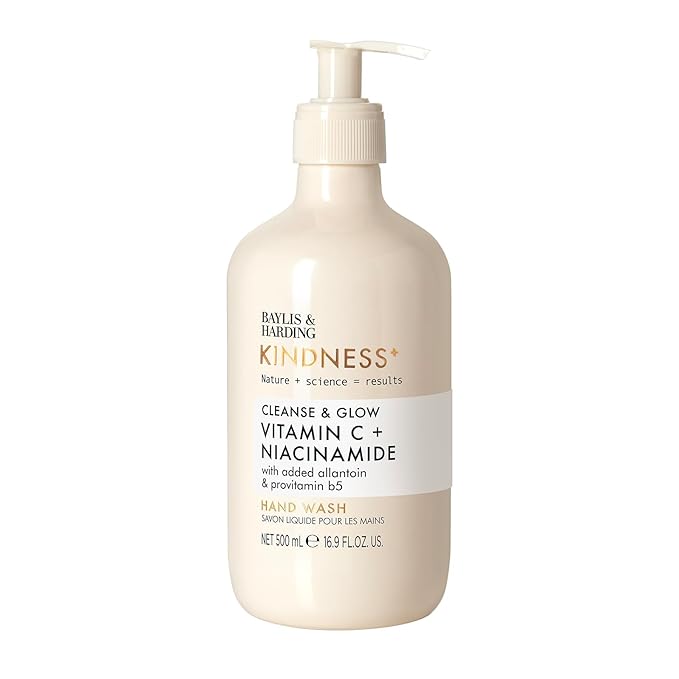 Baylis &amp Harding Kindness + Vitamin C &amp Niacinamide Orange &amp Mango Fragrance 16.9 fl. oz Cleanse &amp Glow Hand Soap (Pack of 3) - Biodegradable Formula - Vegan Friendly