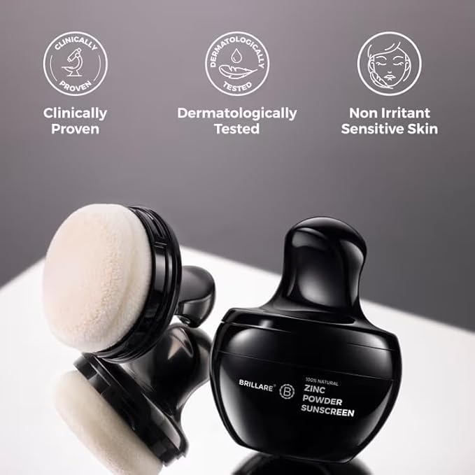 Brill-Are's Zinc Powder Sunscreen SPF 50 Ivory 01 Matte Finish No White Cast UVA/UVB Protection 4g