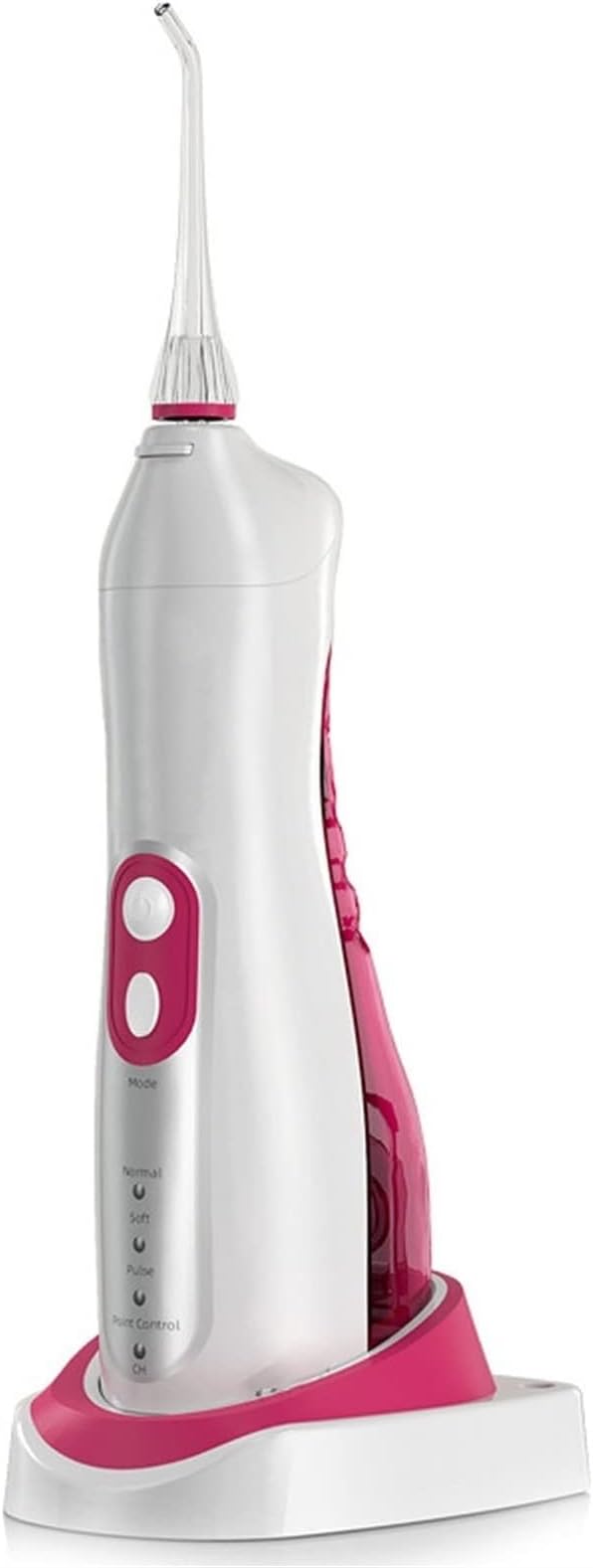Water Flosser Portable Dental Oral Irrigator with 3 Modes 4 Replaceable Jet Tips Rechargeable Waterproof Teeth Cleaner for Home and Travel -135ml Detachable Reservoir(Pink)