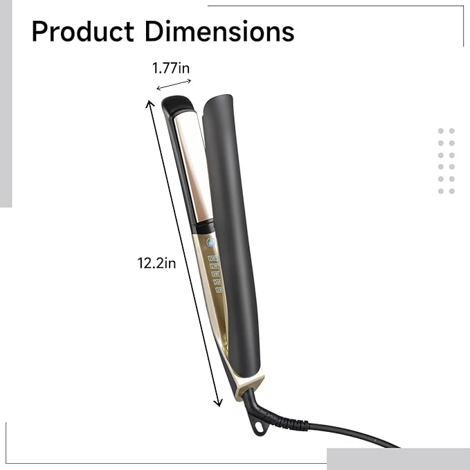 Styling Tool For Dual Use Ceramic Hair Straightener And Curler Plancha De Cabello With Adjustable Temperature Control Black Us Plug Ergonomic Handle Fast Home Salon Heat Results