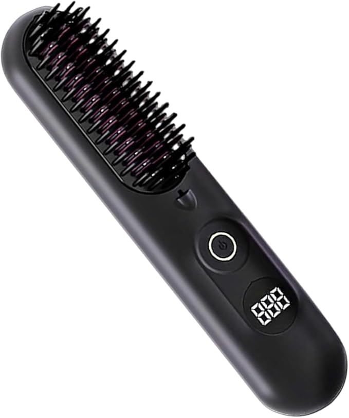 Hair Straightener - Ceramic Heated Cordless Hair Brush Styling Brush Three Level Temperature Control Hot Comb for Girls Women Wife Girlfriend Home Bathroom Travel Vacation Business